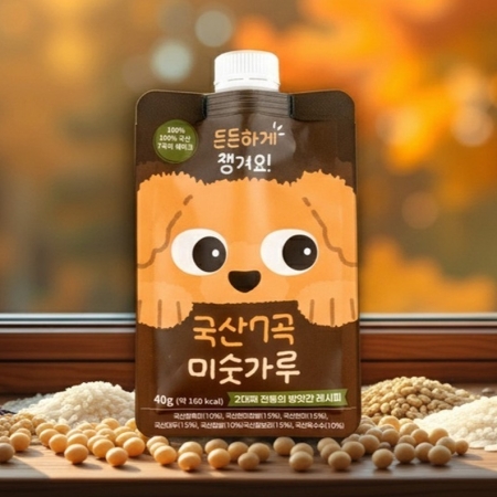 100% 국산 7곡 미숫가루 스파우트 파우치 40gx5팩