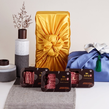 [진우담] 1++한우 선물세트 3호 1.2kg(꽃등심300g+특수부위300g+불고기300g+국거리300g)