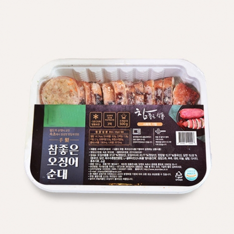 속초 중앙시장 오징어순대 진공 500g/ 500g x 2개/ 500g x 4개/ 슬라이스 500g