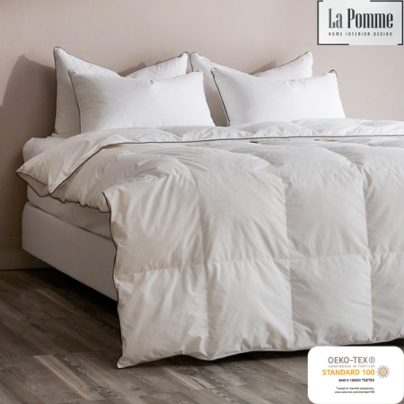 [라뽐므] 화이트 코튼 구스 이불(한겨울용)+구스베개