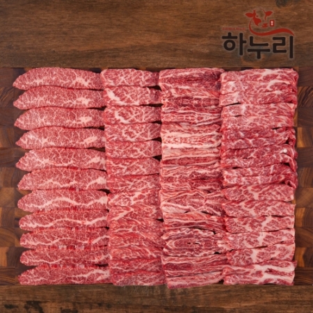 [하누리] 한우 1++ 등심 소한마리모둠 400g(등심+앞치마살+업진안살+삼각살)시즈닝+올리브오일 무료증정