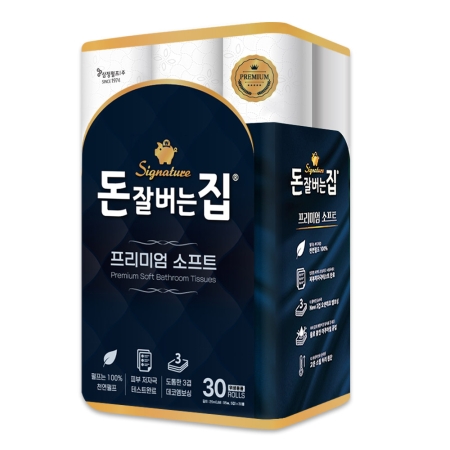 [삼정펄프]돈잘버는집 프리미엄 천연펄프 25M 화장지30롤x1/2/3