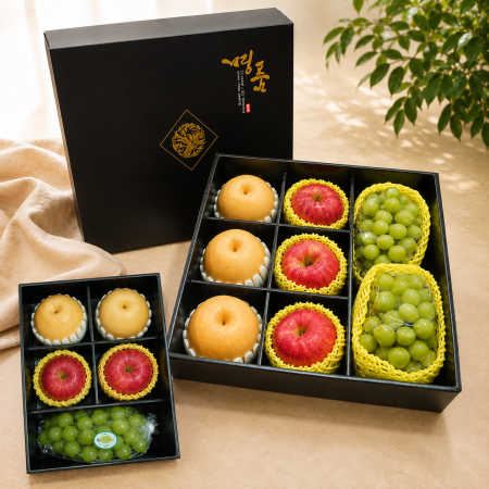  [고흥청과]사과.배.샤인머스켓 혼합선물세트 3kg이상5과/4kg이상8과