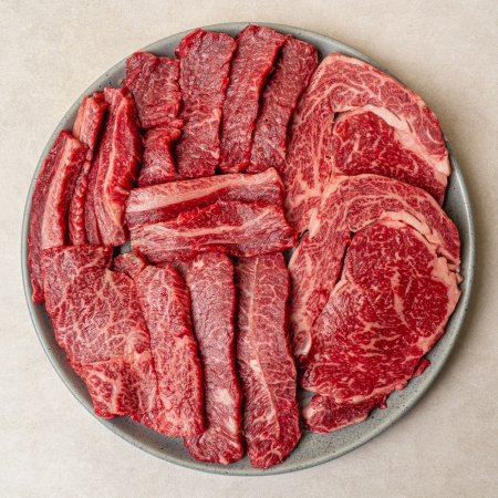 [투뿔S] 투뿔한우 1++ 한판 800g (등심400+갈비살400g)