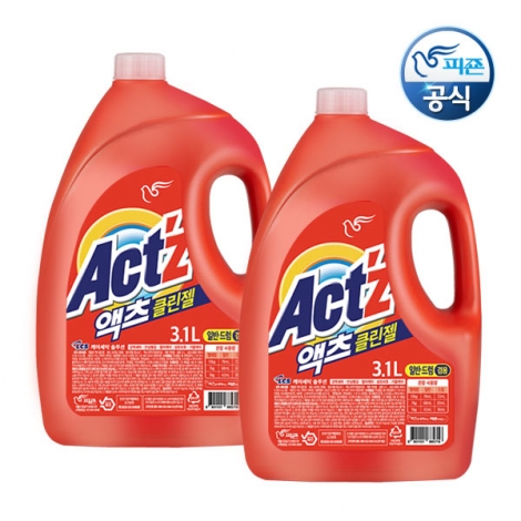 액츠 클린젤 세탁세제 일반드럼겸용 3.1Lx2 