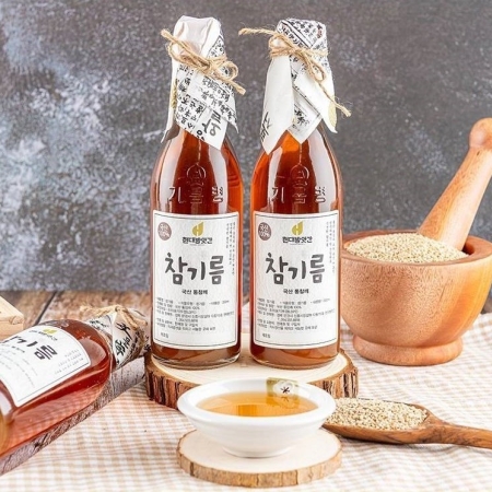 100% 햇참깨 국산 참기름 350ml 1+1 2병