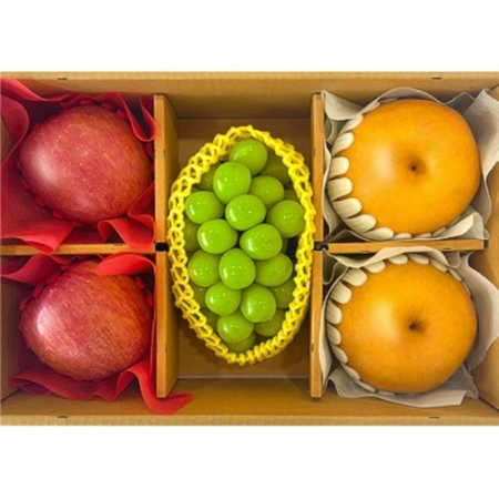 [과일선물세트] 명절선물 정담 과일혼합세트 4종 사과 배 샤인머스켓 한라봉 레드향