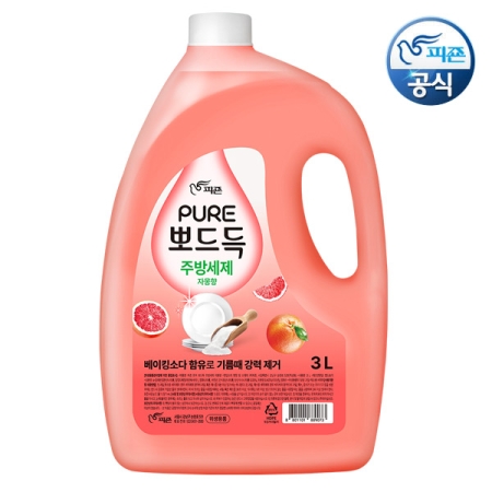 [피죤]퓨어 주방세제 대용량 솔잎/자몽/레몬3L