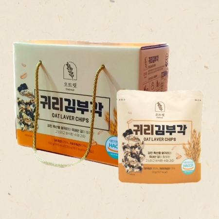 (오트릿) 귀리김부각 5봉 선물세트 당류0% 저당 무설탕 김스낵 건강간식