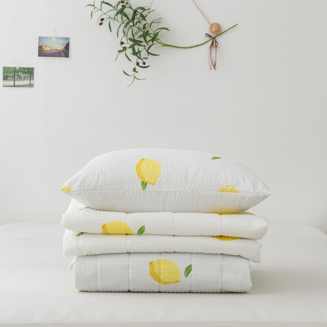 레몬 시어서커 여름이불 침구세트