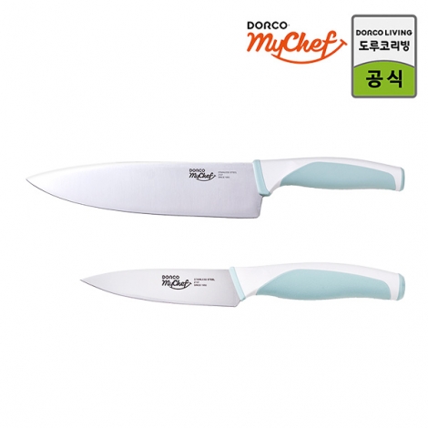 도루코  마린 주방칼세트(식도+과도)민트/베이지 