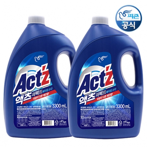 액츠 퍼펙트 세탁세제 베이킹소다 3.3Lx2 (일반드럼겸용) 
