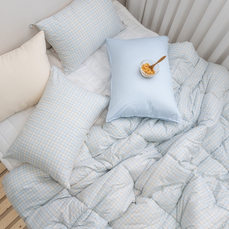 쿠키체크 소프트마이크로 차렵이불 침구세트