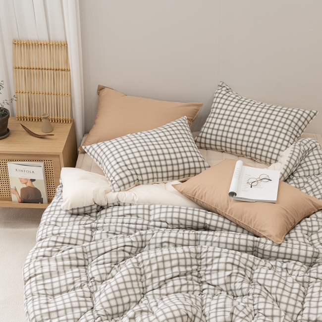 쿠키체크 소프트마이크로 차렵이불 침구세트