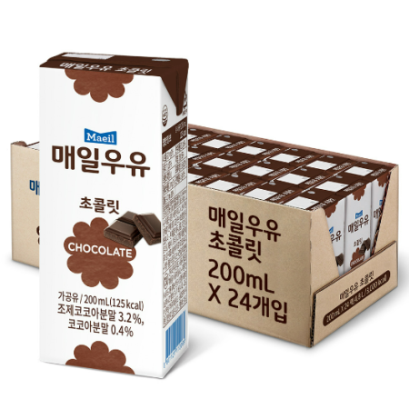 [매일유업] 멸균) 매일우유 초콜릿 / 매일우유 딸기 200ml (24입)_택1