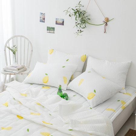 레몬 시어서커 여름이불 침구세트