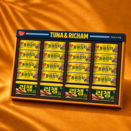 [동원참치] 튜나리챔 T45호 참치 90g 16캔, 리챔 오리지널 200g 4캔