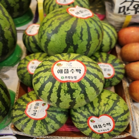 [장위시장] 달달하고 부드러운 애플수박 2개 3.4kg