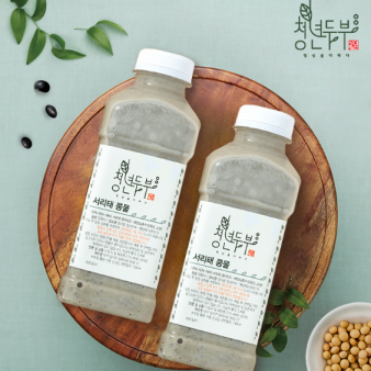 청년두부 국산 100% 서리태콩물 500ml x2 