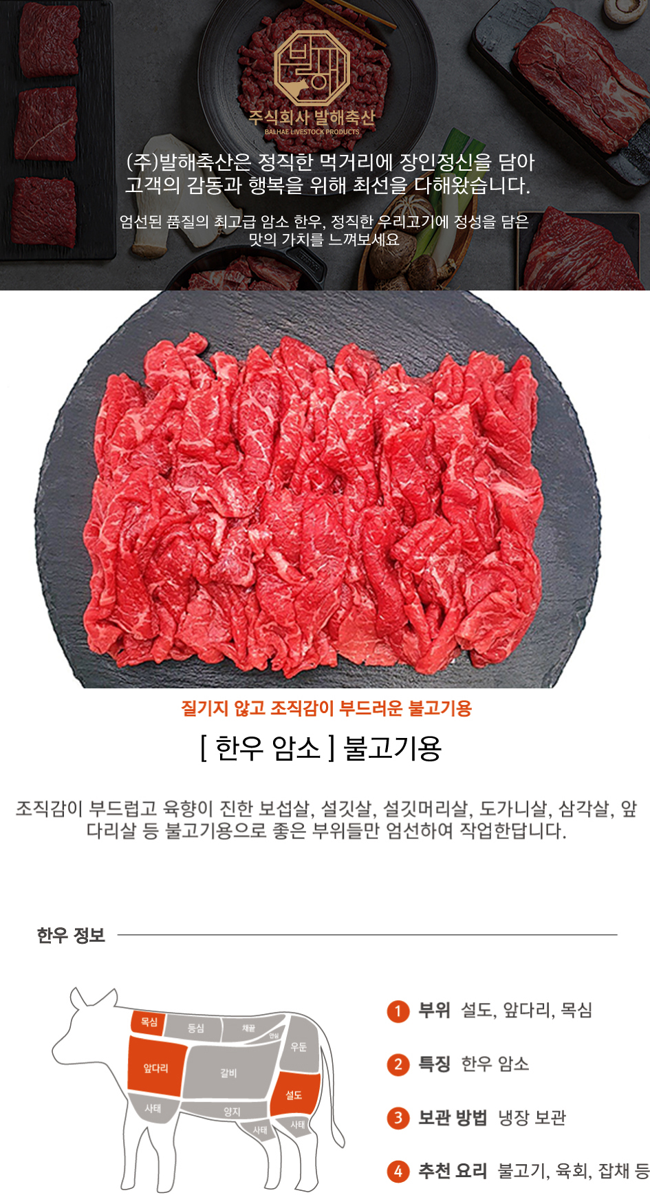 [설창한우] 한우 불고기용 1++ 300g