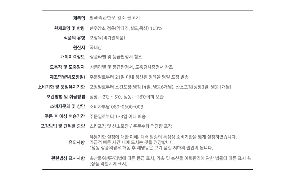 [설창한우] 한우 불고기용 1++ 300g